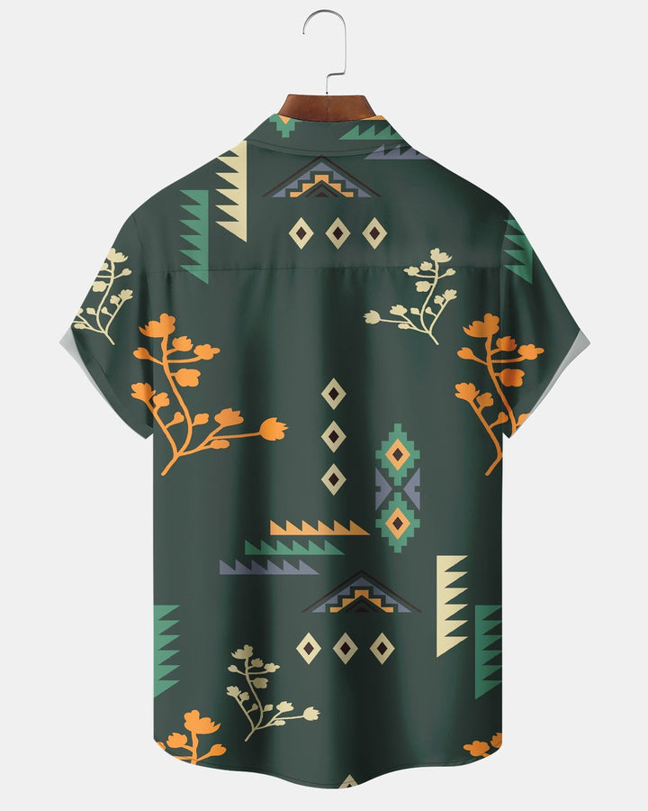 Alohadaddy® Casual Geometric Floral Print Men&