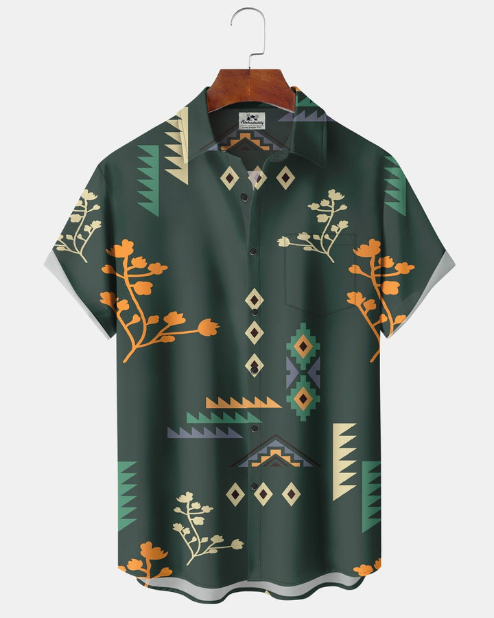 Alohadaddy® Casual Geometric Floral Print Men&