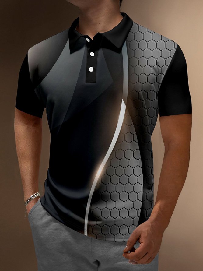 Alohadaddy Retro Gradient Geometric Print Men&
