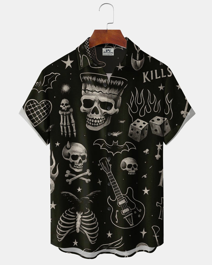 Alohadaddy® Halloween Skull Dice Musical Instrument Bat Print Men&