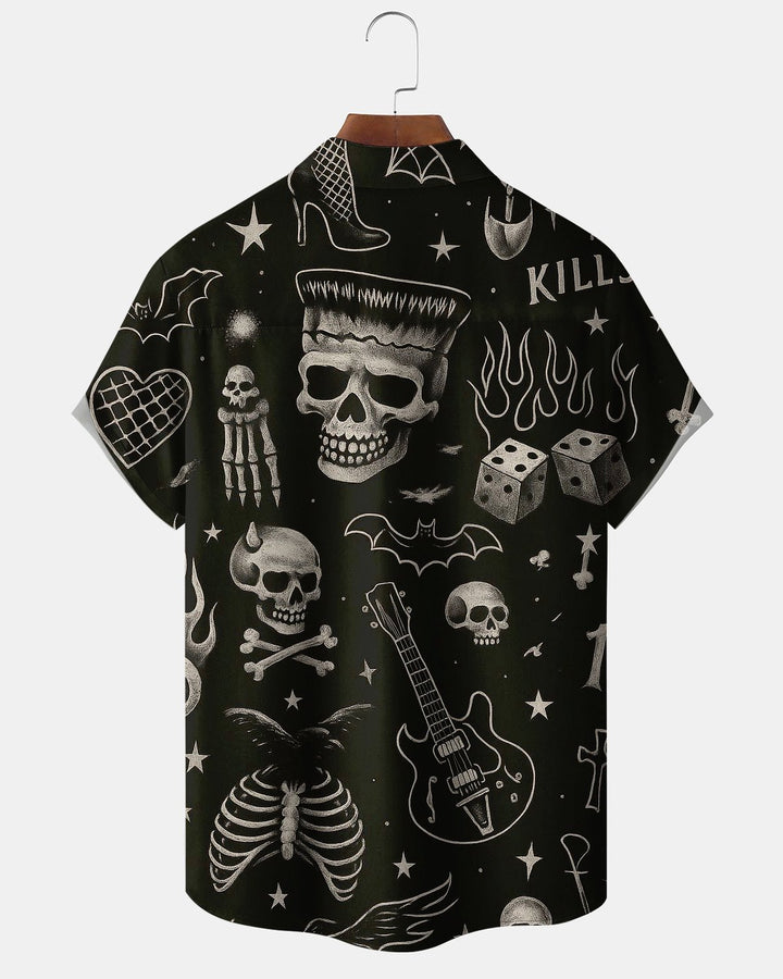 Alohadaddy® Halloween Skull Dice Musical Instrument Bat Print Men&
