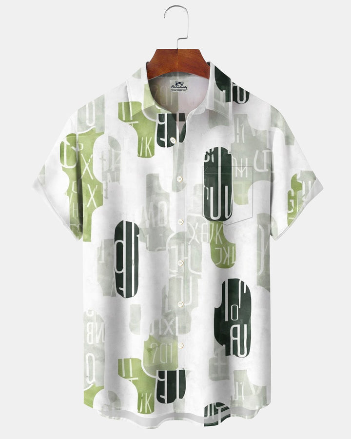 Alohadaddy® Casual Letter Geometric Print Men&