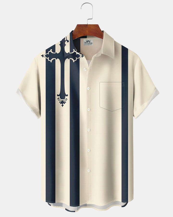 Alohadaddy® Casual Geometric Cross Print Men&