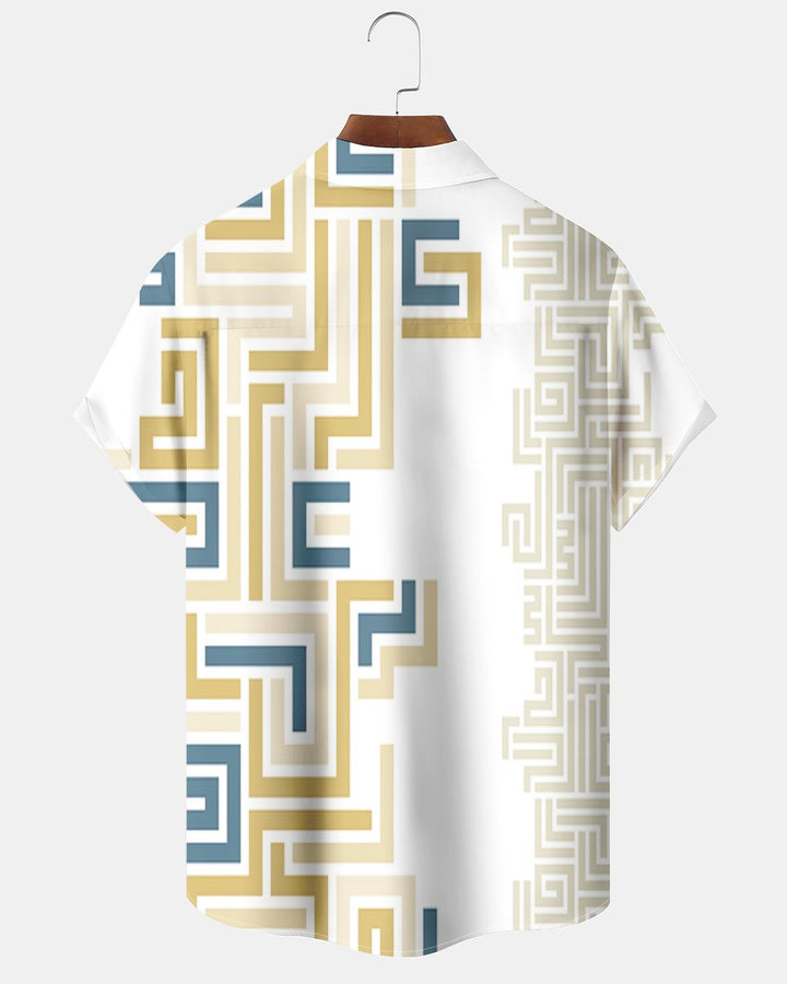 Alohadaddy® Casual Geometric Stripe Print Men&
