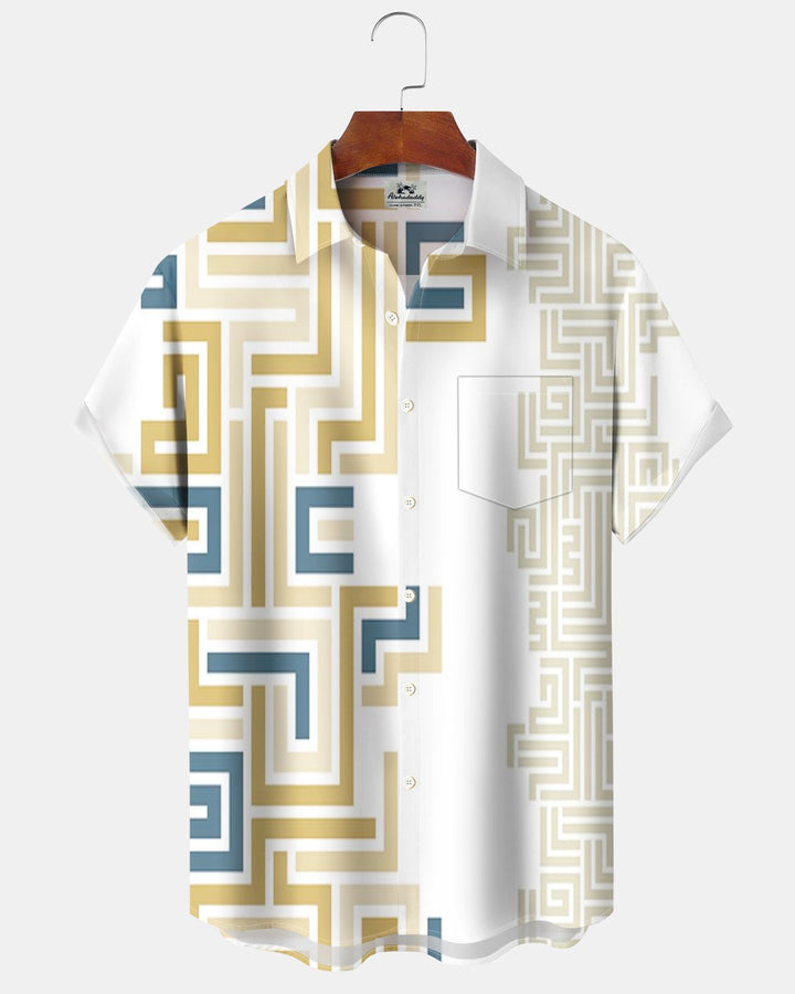 Alohadaddy® Casual Geometric Stripe Print Men&