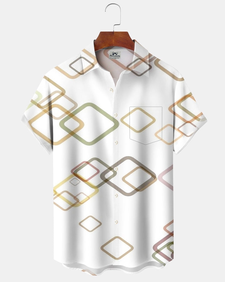 Alohadaddy® Casual Geometric Stripe Print Men&