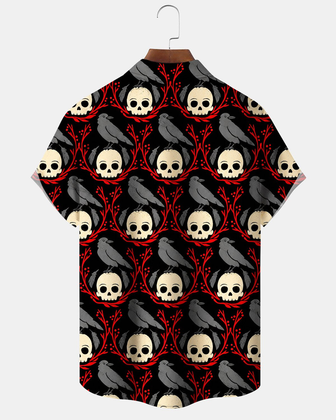 Alohadaddy® Halloween Skull and Raven Print Men&