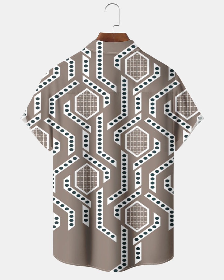 Alohadaddy® Casual Geometric Stripe Print Men&