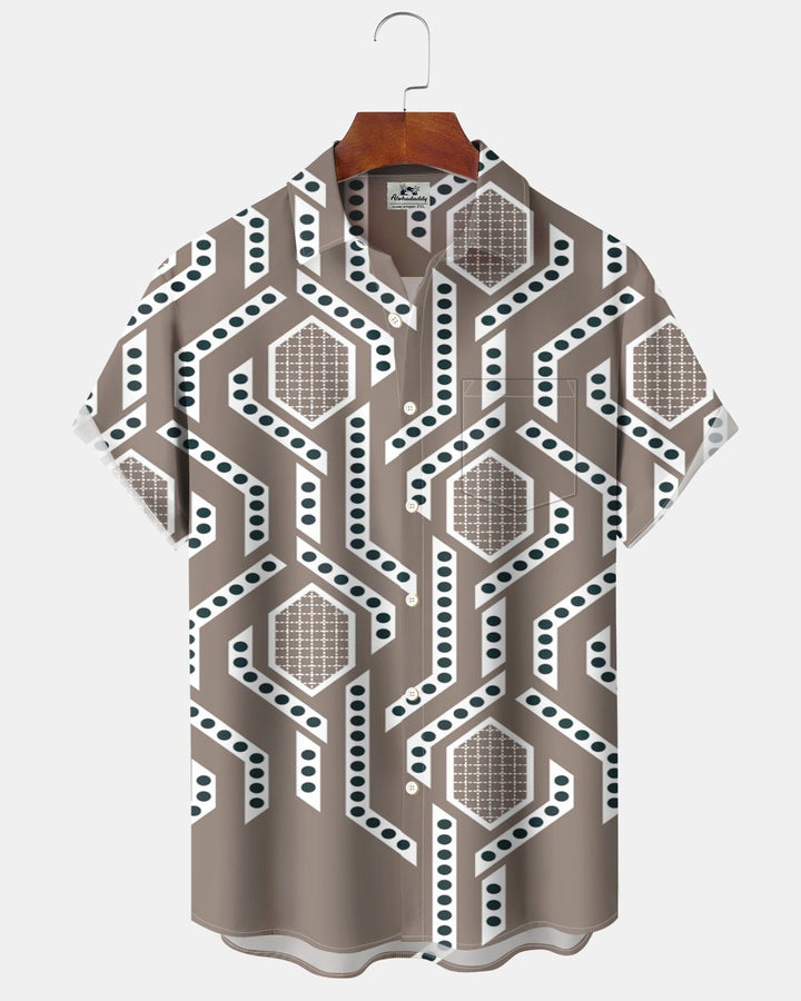 Alohadaddy® Casual Geometric Stripe Print Men&