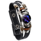 Twelve Constellation Luminous Three-layer Braided Beaded Buckle Leather Bracelet