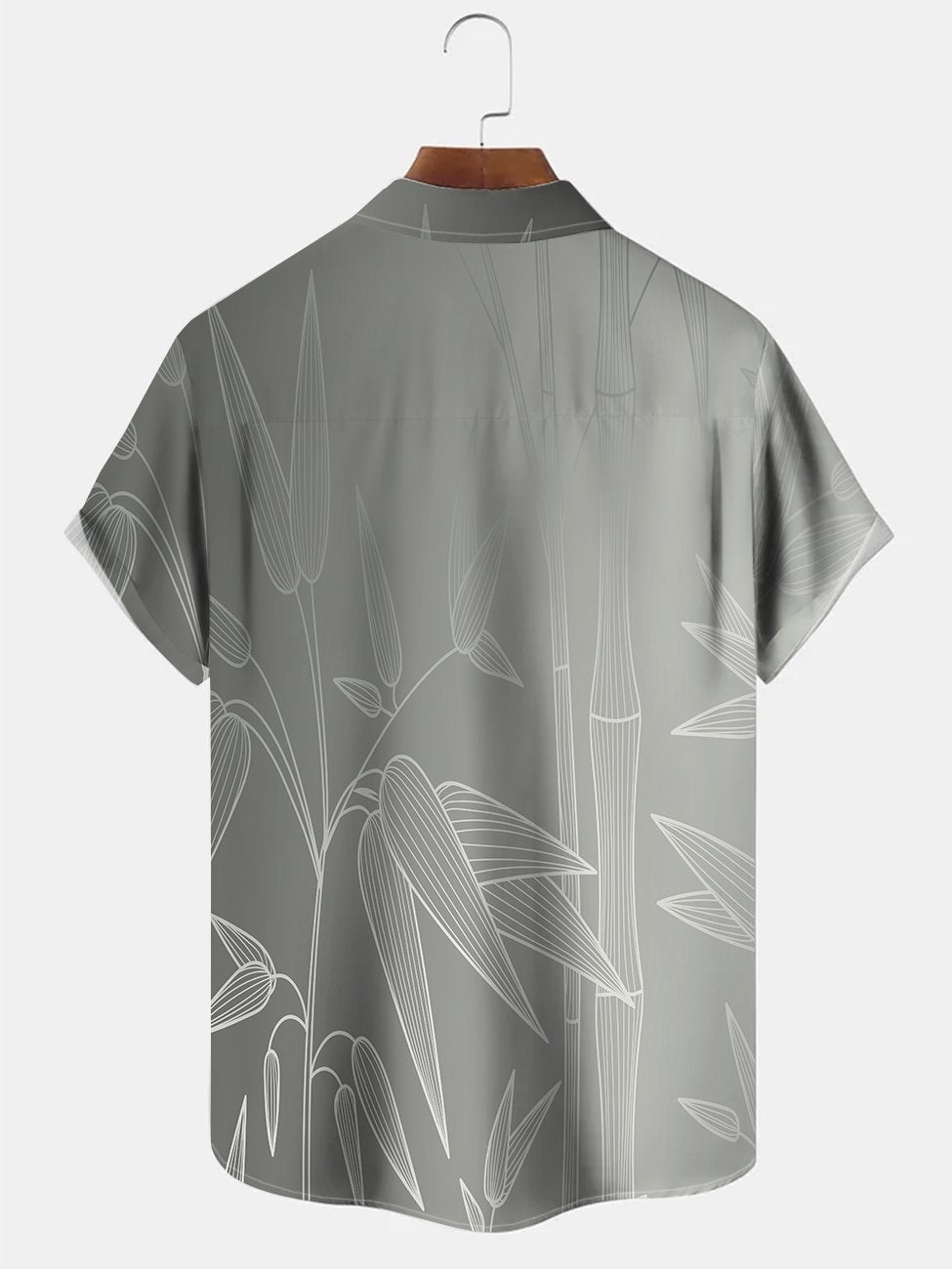 Camisa hawaiana de manga corta con bolsillo abotonado y estampado de bambú degradado vintage para hombre de Alohadaddy