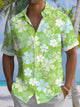 Alohadaddy Holiday Hawaii Green Men's Hawaiian Shirts Floral Aloha Pocket Shirts