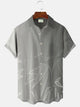 Alohadaddy Vintage Gradient Bamboo Print Men's Button Pocket Short Sleeve Hawaiian Shirt
