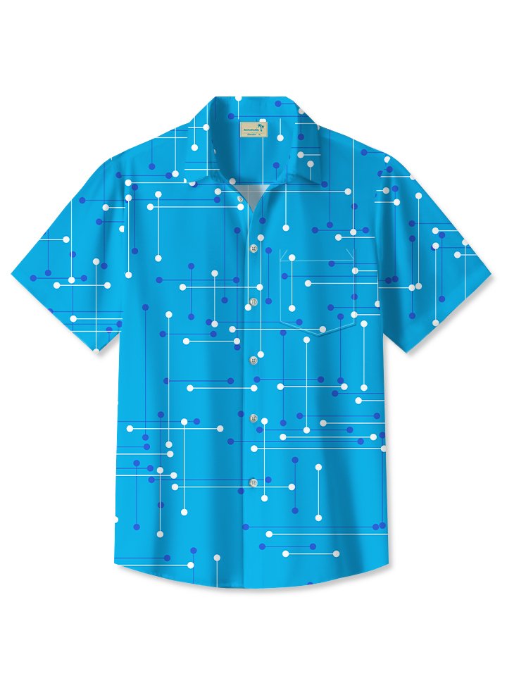 Alohadaddy 50s Vintage Mid Century Geometric Line Hawaiian Shirt