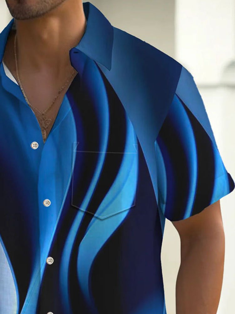 Alohadaddy Retro Gradient Blue Creative Art 3D Print Men&