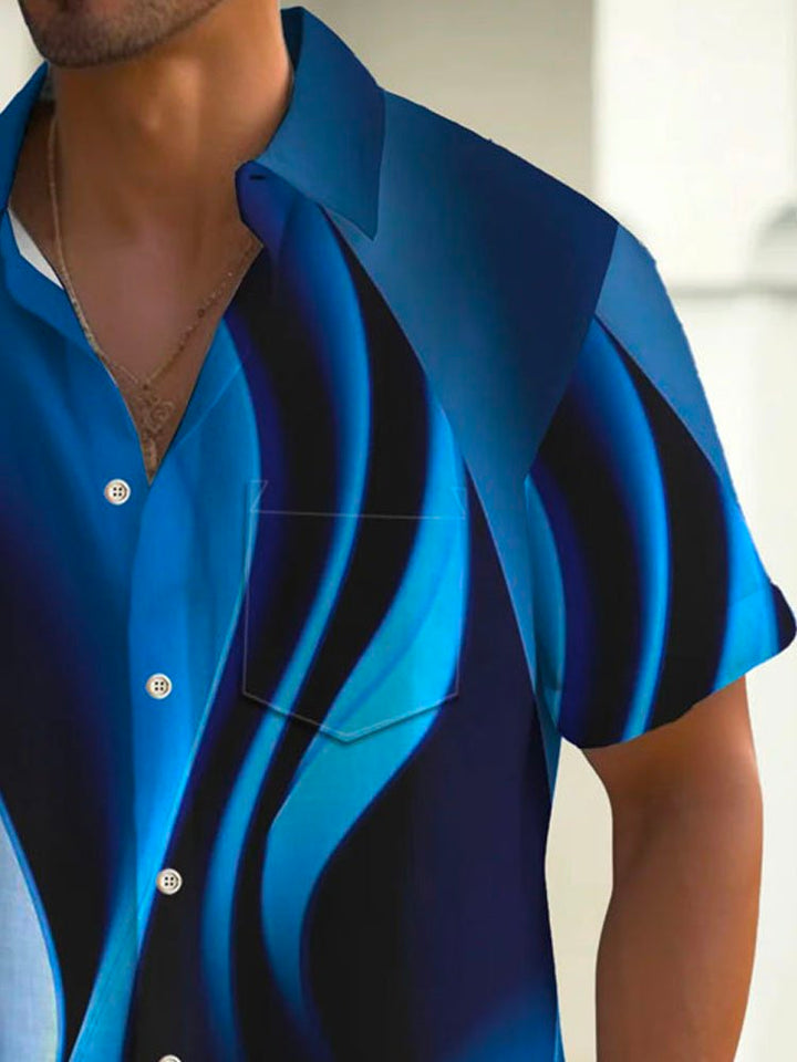 Alohadaddy Retro Gradient Blue Creative Art 3D Print Men&