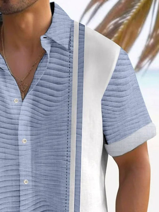 Alohadaddy Retro Textured 3D Bowling Print Men&