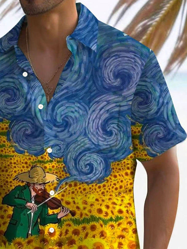 Alohadaddy Retro Oil Painting Art Music 3D Print Men&
