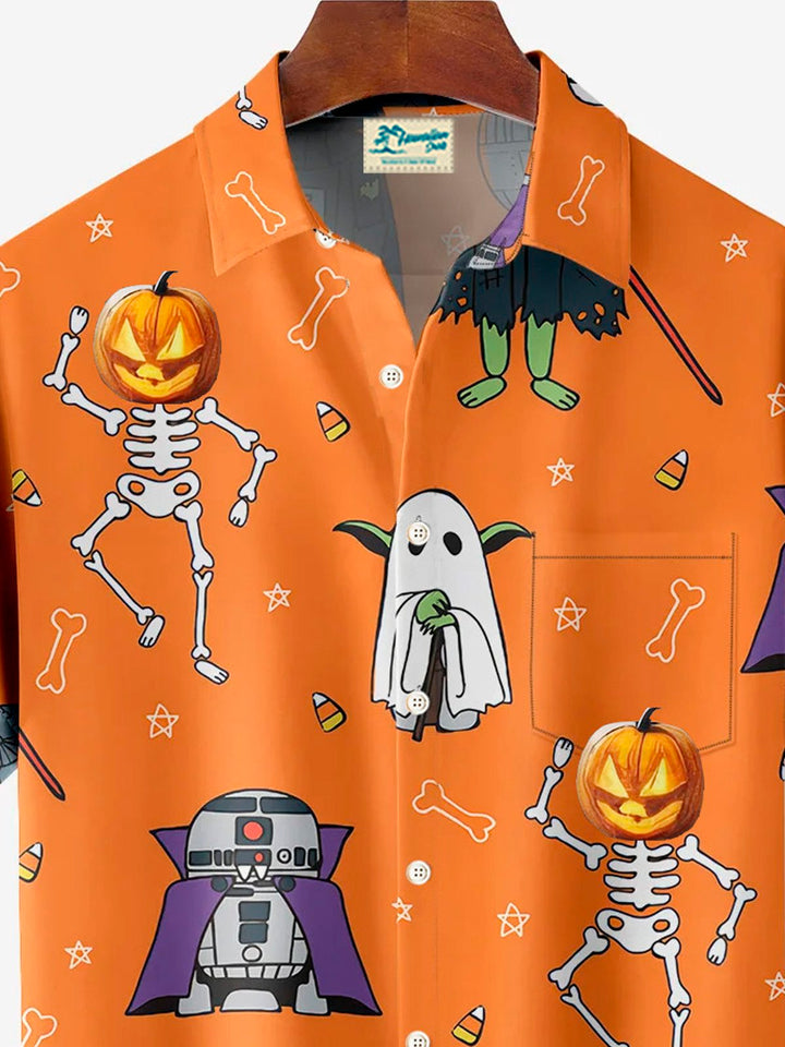 Alohadaddy Retro Halloween Skull Pumpkin 3D Digital Print Men&