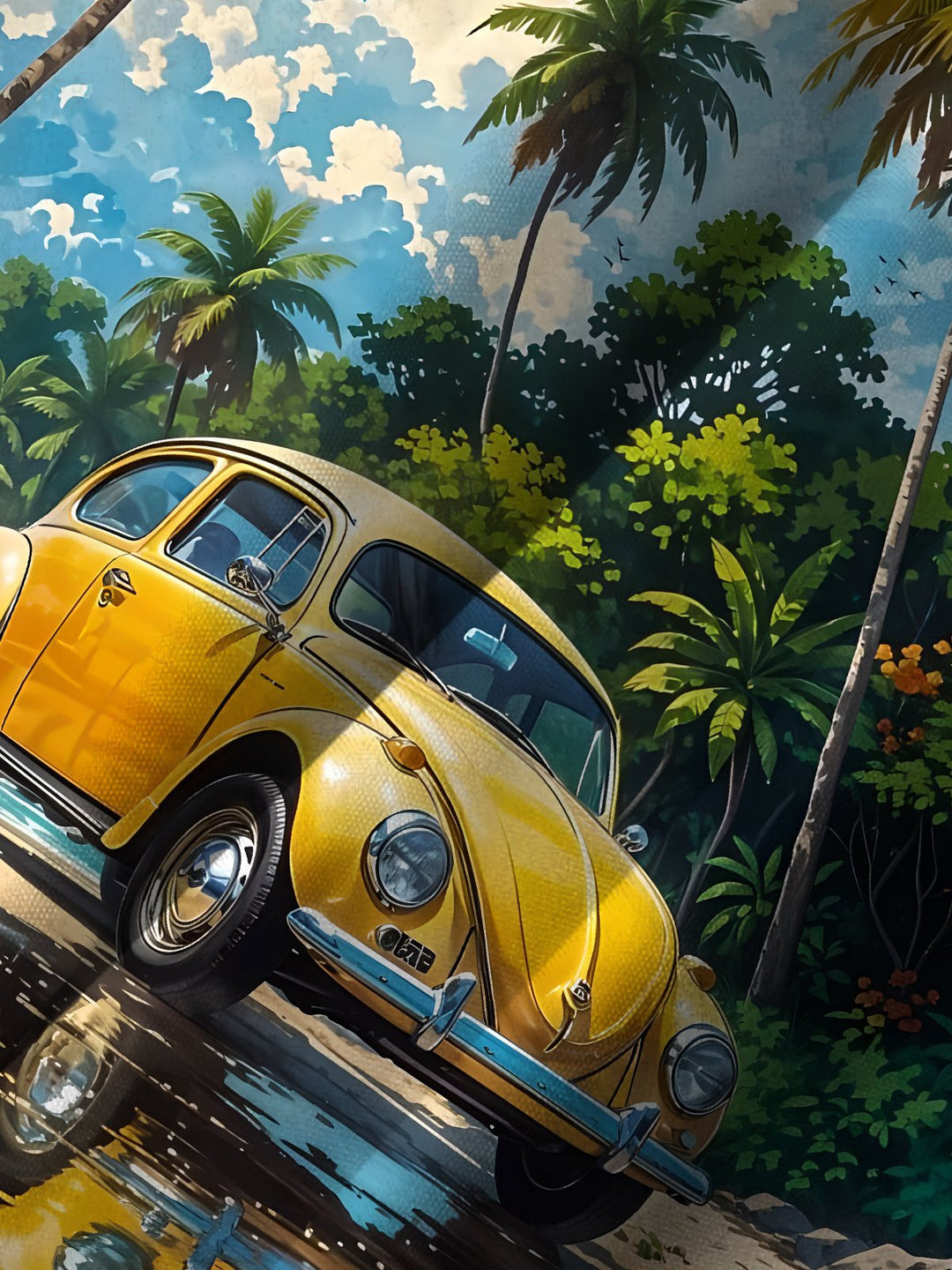 Alohadaddy Hawaii Casual Car Palm Trees Print Art Button Pocket Cardigan Stretch Large Size Short Sleeve Shirt