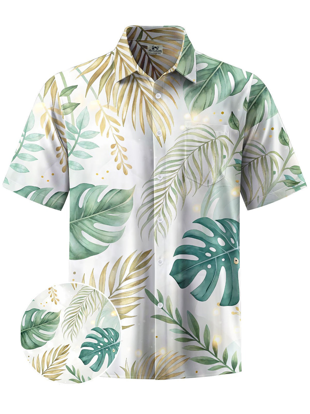 Alohadaddy® Hawaiian Palm Leaf Print Moisture Wicking Men&