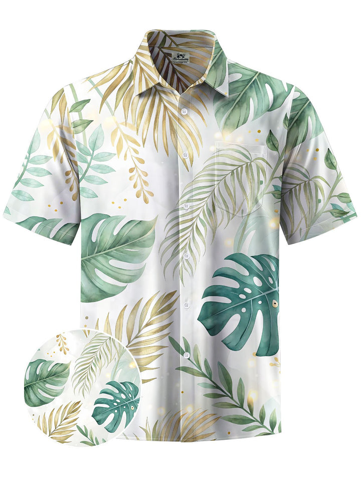 Alohadaddy® Hawaiian Palm Leaf Print Moisture Wicking Men&