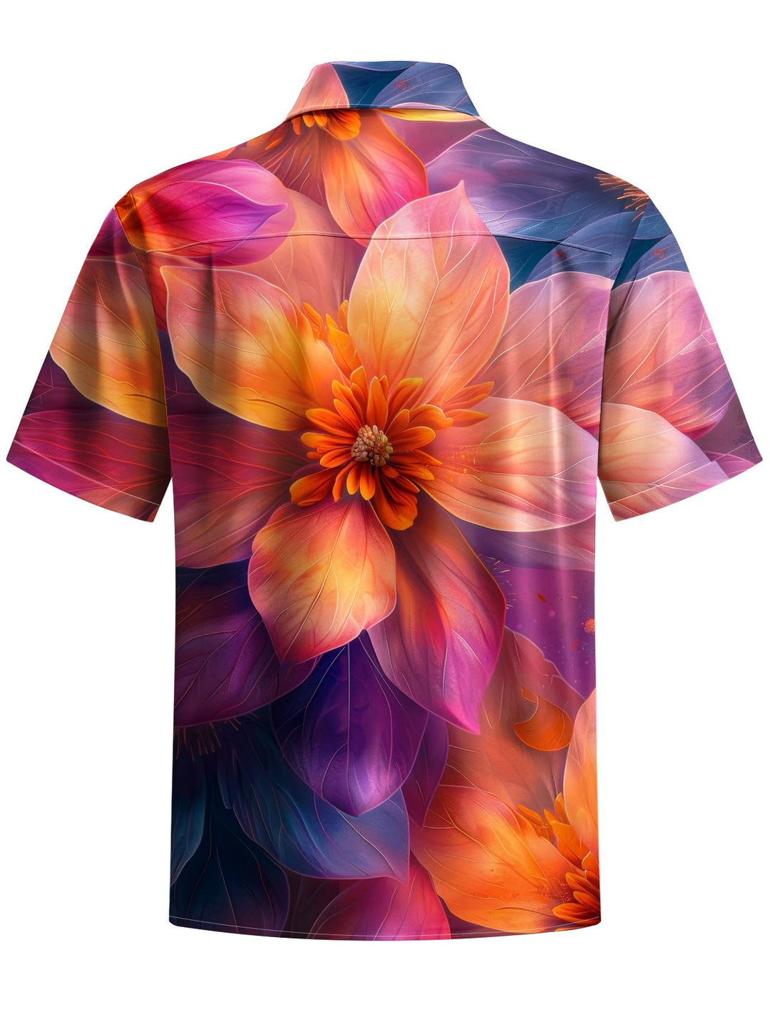 Alohadaddy® Vintage Floral Art Print Moisture Wicking Chest Pocket Mens Short Sleeve Shirt Big &amp; Tall