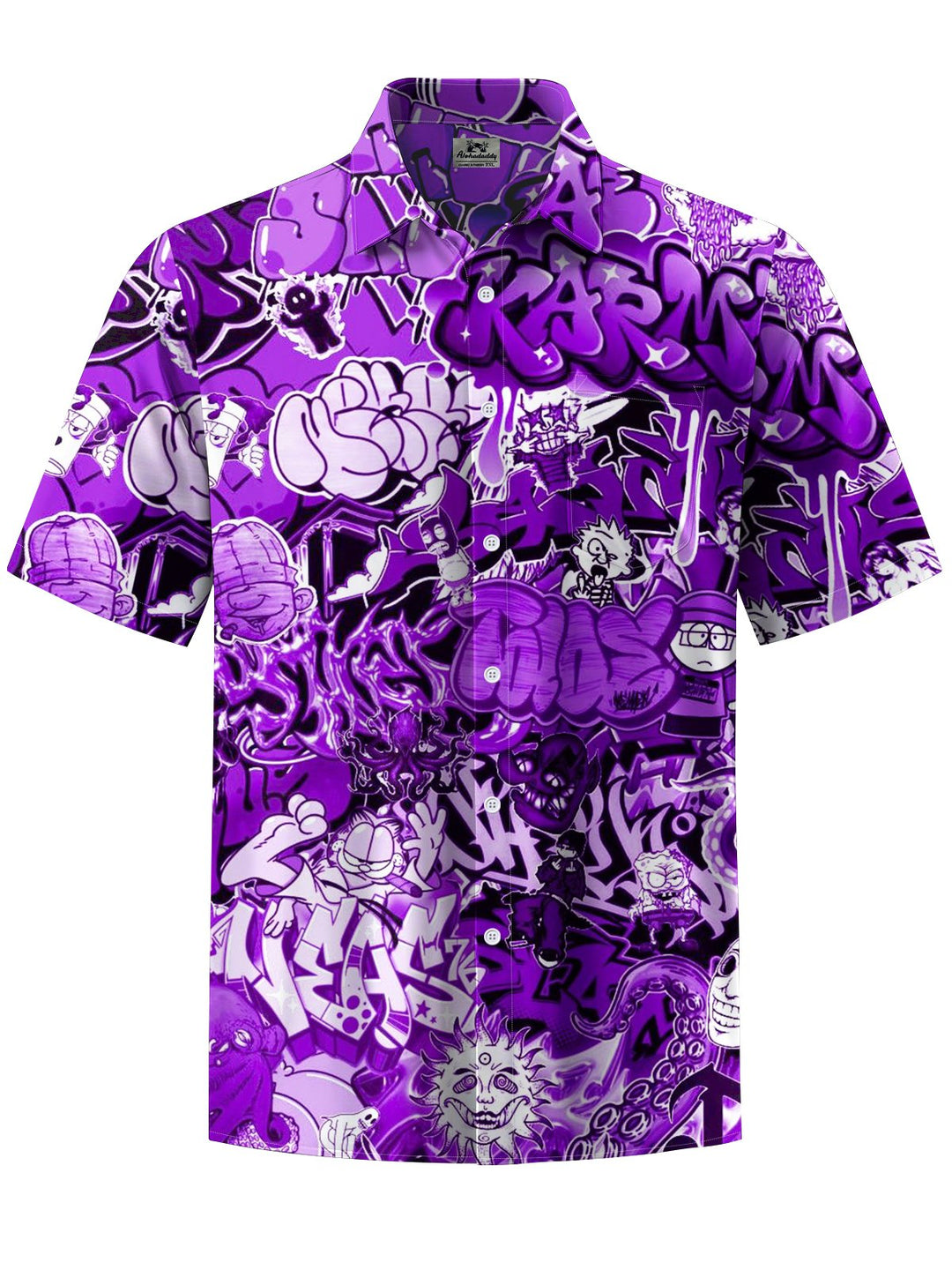 Alohadaddy® Vintage Graffiti Art Print Chest Pocket Men&