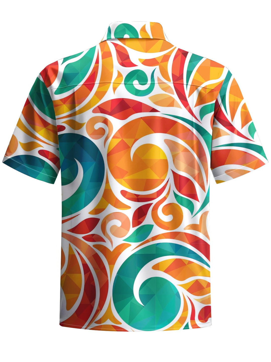 Alohadaddy® Casual Geometric Art Print Chest Pocket Men&