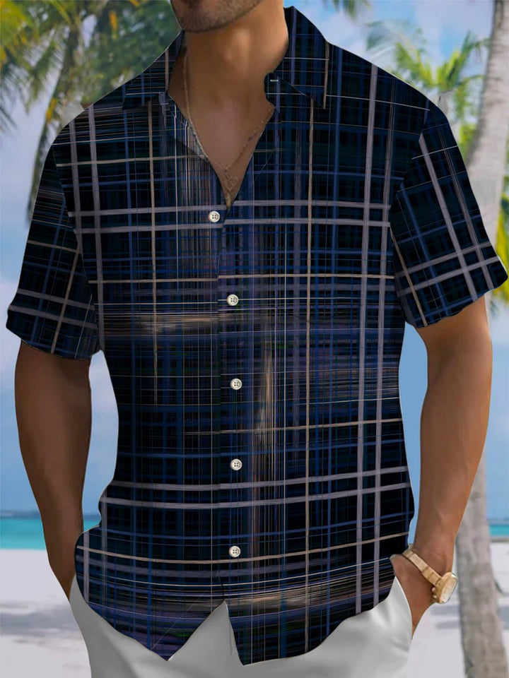 Alohadaddy® Vintage Check Art Print Pocket Stretch Men&