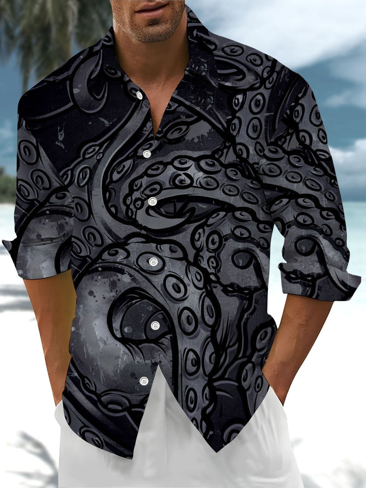 Alohadaddy® Vintage Octopus Print Art Pocket Stretch Men&