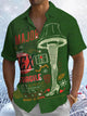 Alohadaddy® Christmas Santa Claus Graphic Print Pocket Elastic Button Men's Short Sleeve Shirt Big & Tall