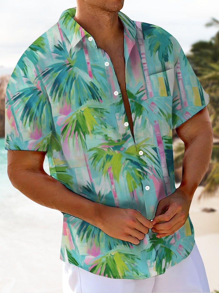 Alohadaddy® Hawaiian Palm Tree Print Pocket Stretch Men&
