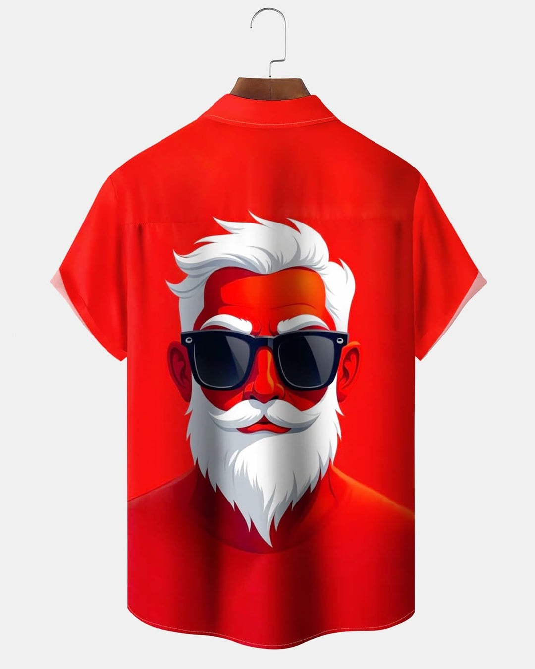 Alohadaddy® Holiday Santa Claus Portrait Printed Pocket Button Men&