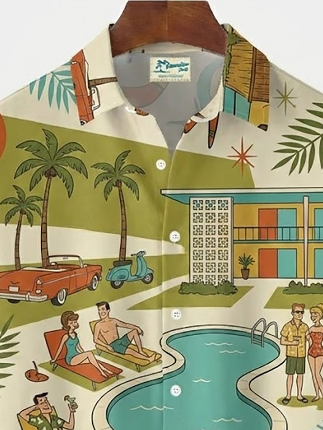 Alohadaddy® Hawaii Pool Skate Vacation Print Men&