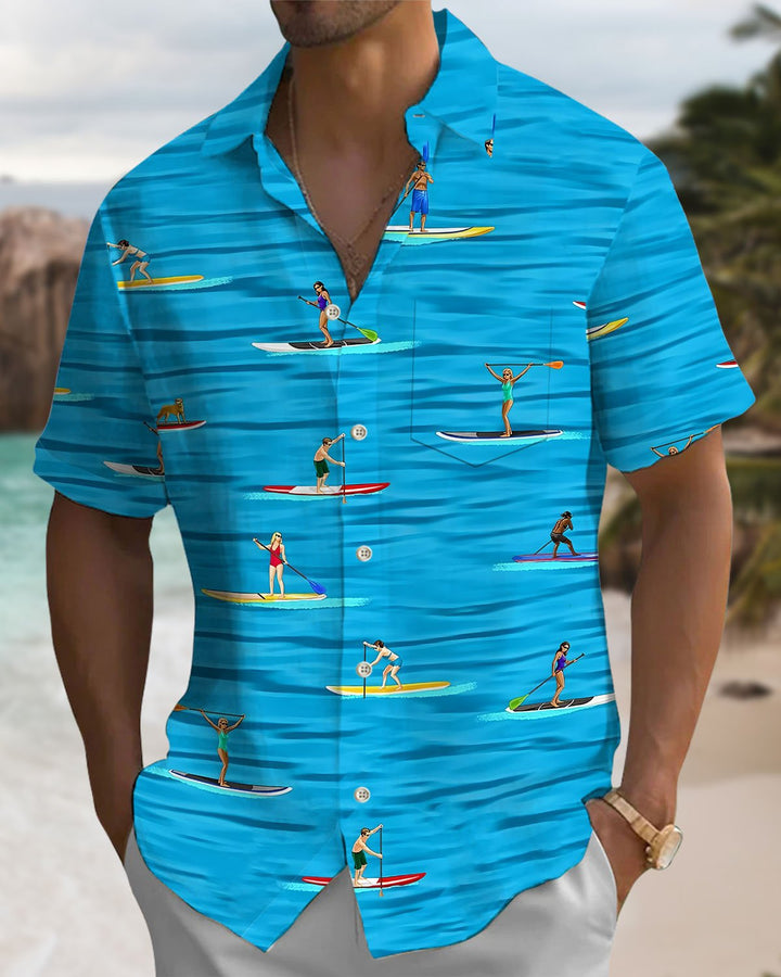 Alohadaddy® Casual Boating Art Print Cardigan Men&