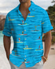 Alohadaddy® Casual Boating Art Print Cardigan Men's Short Sleeve Shirt Big & Tall