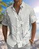 Alohadaddy® Casual Cherry Blossom Print Artistic Button Pocket Cardigan Men's Short Sleeve Shirt Big & Tall
