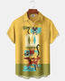 Alohadaddy® Casual Atomic Print Art Button Pocket Cardigan Men's Short Sleeve Shirt Big & Tall