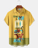 Alohadaddy® Casual Atomic Print Art Button Pocket Cardigan Men's Short Sleeve Shirt Big & Tall