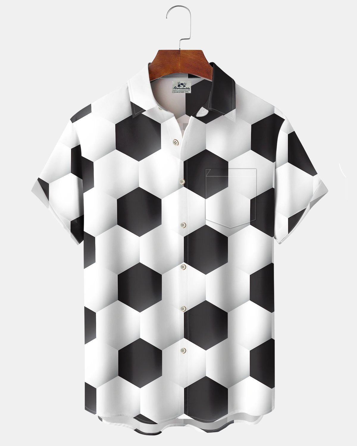 Alohadaddy® Casual FIFA World Cup Print Artistic Cardigan with Buttons and Pockets for Men's Short Sleeve Shirt Big & Tall