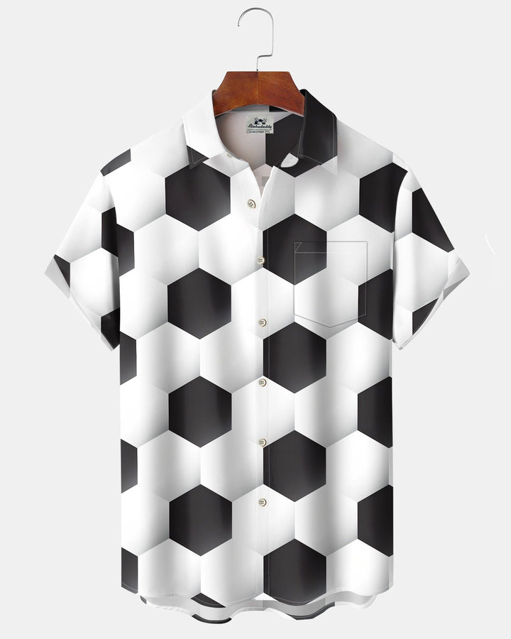 Alohadaddy® Casual FIFA World Cup Print Artistic Cardigan with Buttons and Pockets for Men&