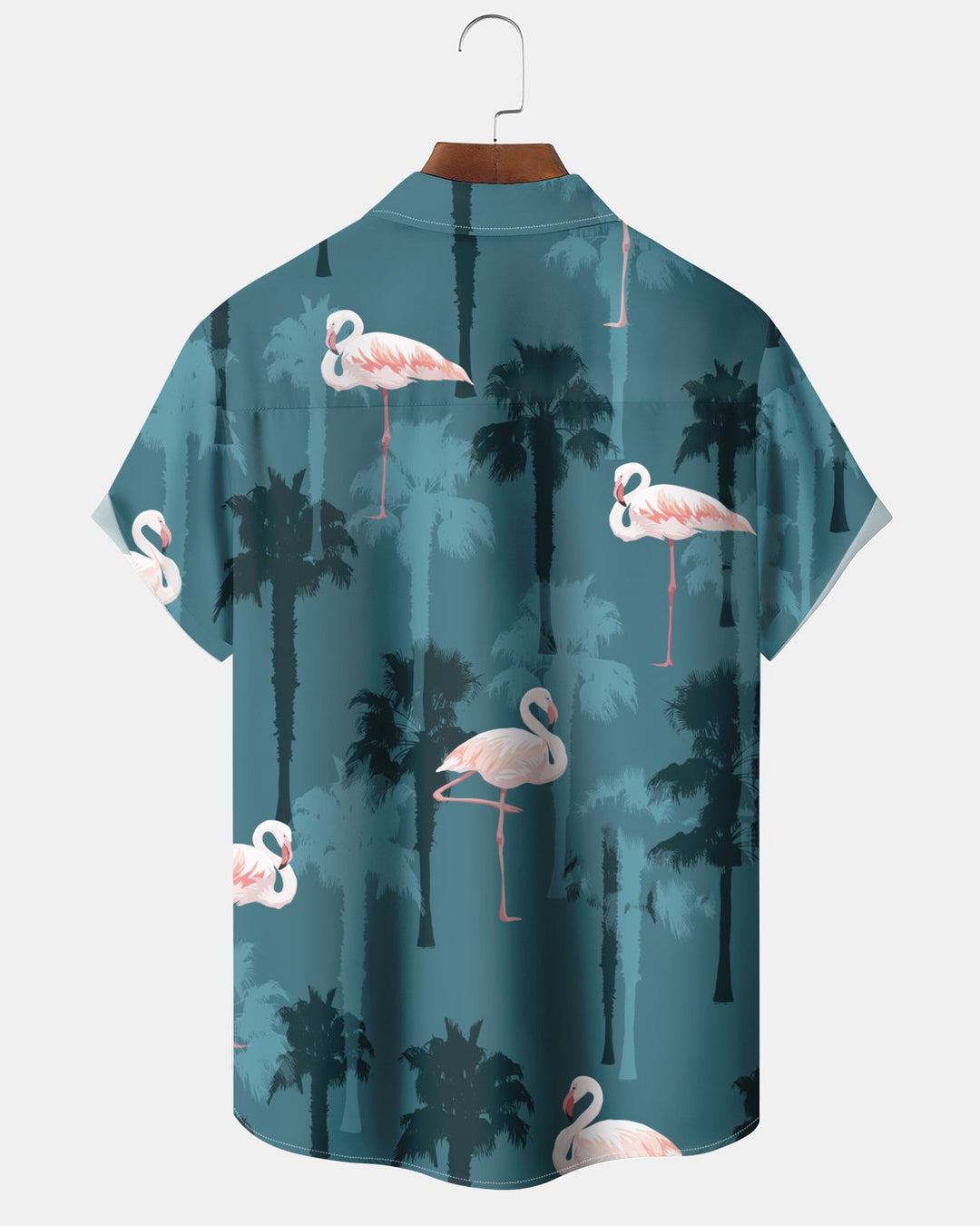 Alohadaddy® Hawaiian Flamingo Print Art Button Pocket Cardigan Men&