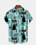 Alohadaddy® Casual Fish Print Art Button Pocket Cardigan Men's Short Sleeve Shirt