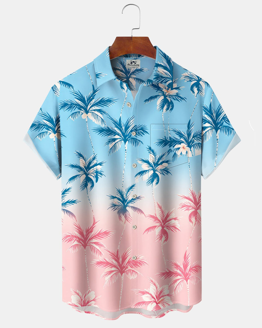 Alohadaddy® Hawaiian Palm Tree Print Art Button Pocket Cardigan Men&