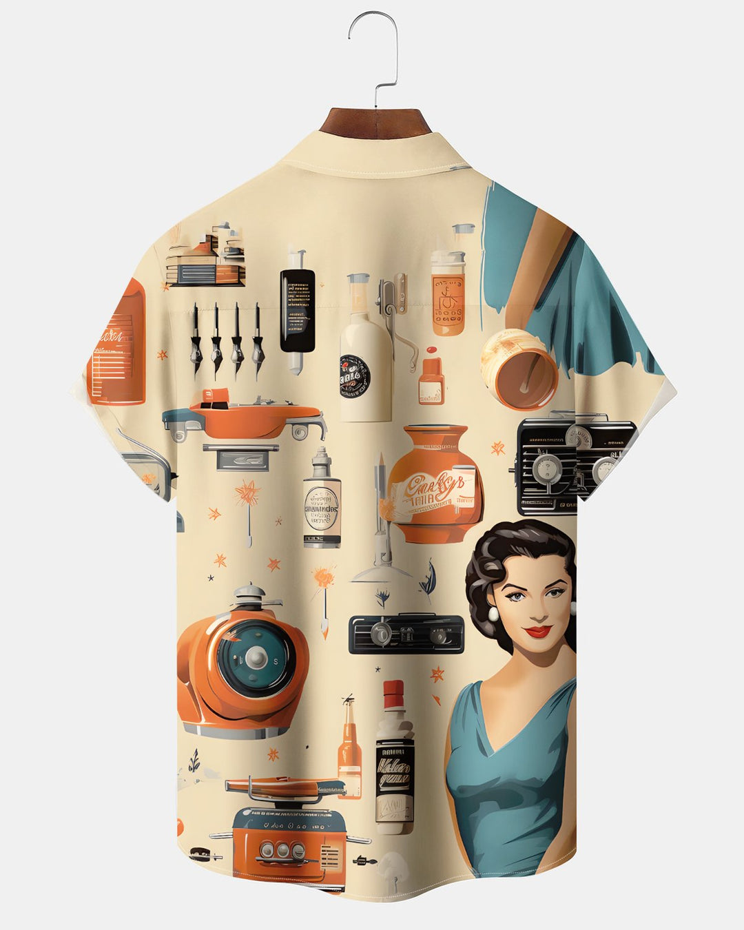 Alohadaddy® Vintage Home Print Art Button Pocket Cardigan Men&