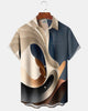 Alohadaddy® Casual Abstract Print Art Button Pocket Cardigan Men's Short-Sleeve Shirt