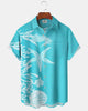 Alohadaddy® Men's Short-Sleeve Button-Down Shirt  Hawaiian Starfish Print with Chest Pocket