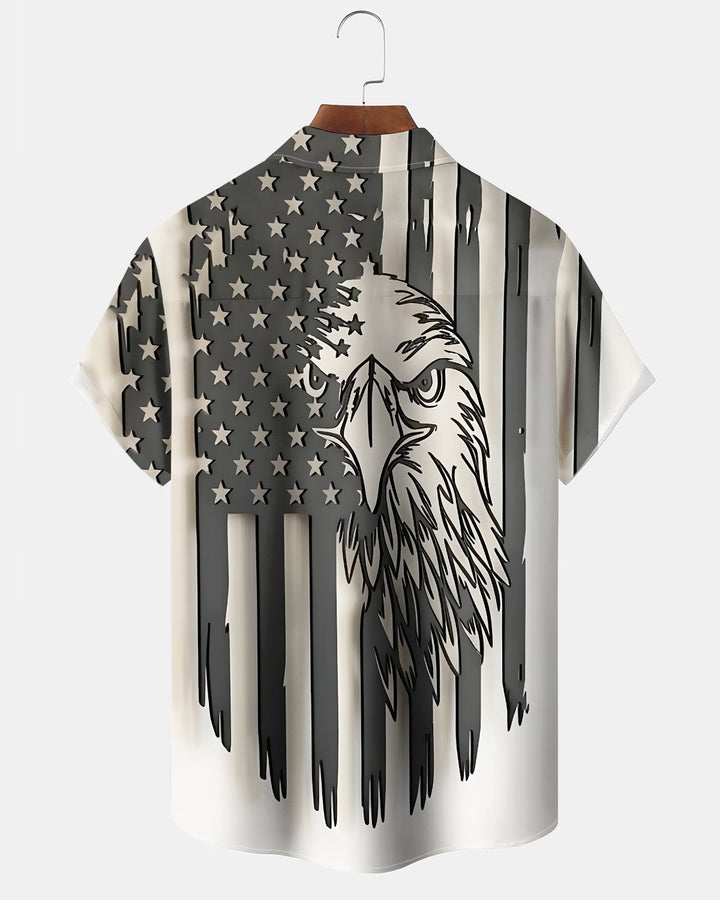 Alohadaddy® Holiday Independence Day Print Art Button Pocket Cardigan Men&