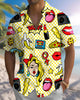 Alohadaddy® Men's Short-Sleeve Button-Down Shirt with Vintage Pin-Up Girl Art Print and Pocket